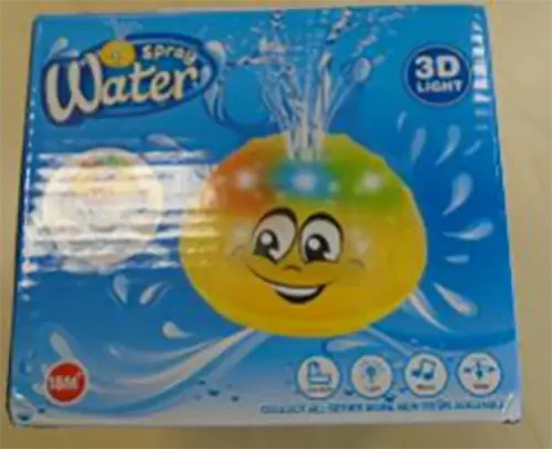 Photo de l’avis officiel: Spray Water Jouet de bain — risque: Étouffement