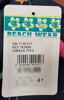 Photo from the official notice: Beach Wear swimming trunks — injuries risk (A12/01691/20)