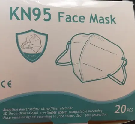 Foto dell’avviso ufficiale: KN95 Face Mask Maschera filtro antiparticolato — rischio: Rischio per la salute / altro (INFO/00169/20)