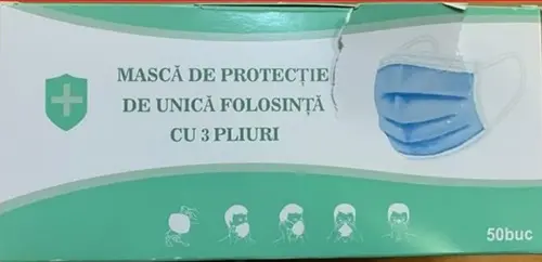 Foto aus der offiziellen Meldung: Disposable protective mask with 3 layers Partikelfiltermaske — Risiko: Gesundheitsrisiken/Sonstige