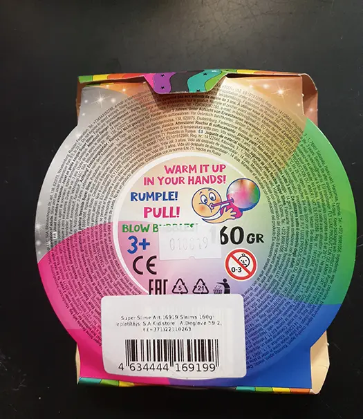 Foto dell’avviso ufficiale: Innovatsionnye Tekhnologii LLC, Krievija SUPER SLIME Miss Vita Melma giocattolo — rischio: Rischio chimico