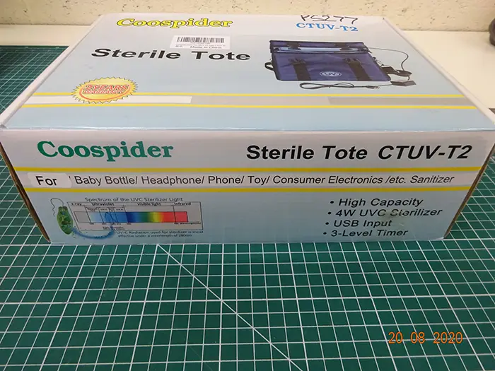 Foto dell’avviso ufficiale: Coospider UV Tote Bag Steriliser Borsa sterilizzatore UV — rischio: Ustioni & Danno alla vista
