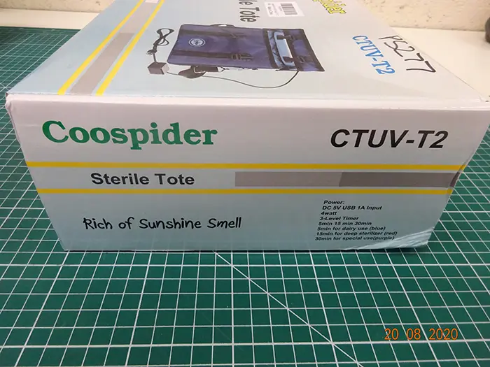 Foto dell’avviso ufficiale: Coospider UV Tote Bag Steriliser Borsa sterilizzatore UV — rischio: Ustioni & Danno alla vista