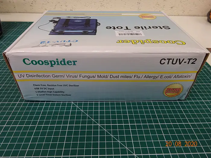 Foto dell’avviso ufficiale: Coospider UV Tote Bag Steriliser Borsa sterilizzatore UV — rischio: Ustioni & Danno alla vista
