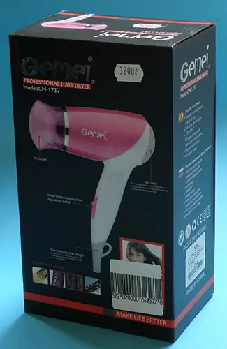 Photo de l’avis officiel: Gemei PROFESSIONAL HAIR DRYER Sèche-cheveux — risque: Brûlures & Choc électrique (A12/01779/20)