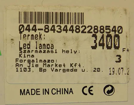 Photo from the official notice: LED FULL COLOR ROTATING  LAMP / Led lampa led light — burns & electric shock risk