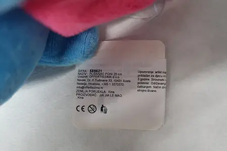 Foto do aviso oficial: Plišanac poni 20 cm Brinquedo macio — risco: Engasgamento