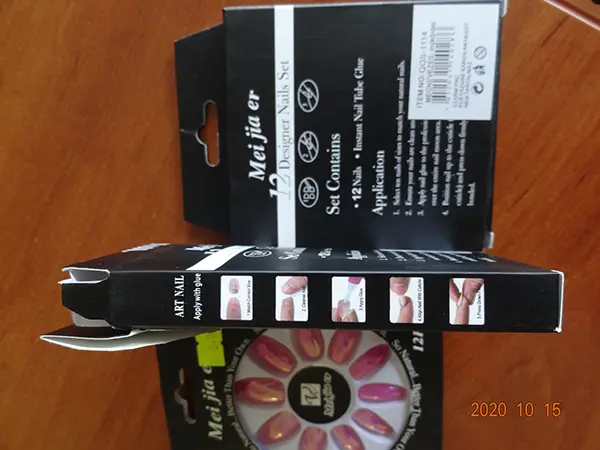 Photo de l’avis officiel: Art Nail Mei jia er Faux ongles — risque: Risque chimique