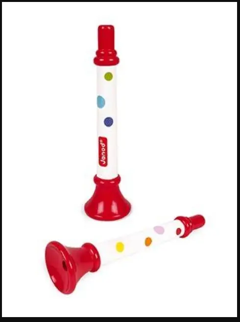 Foto do aviso oficial: Janod / JURATOYS Confetti Trumpet Brinquedo musical — risco: Engasgamento