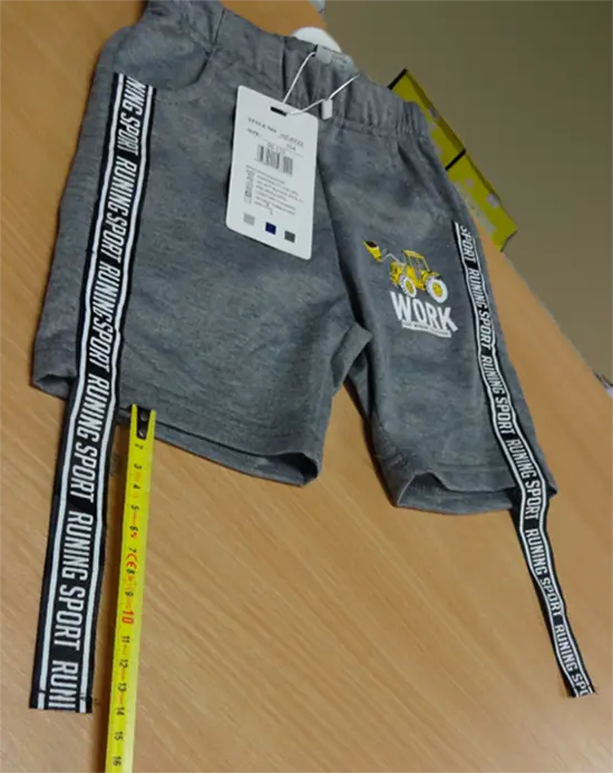 Foto do aviso oficial: FASHION WEAR Calções para crianças — risco: Ferimentos