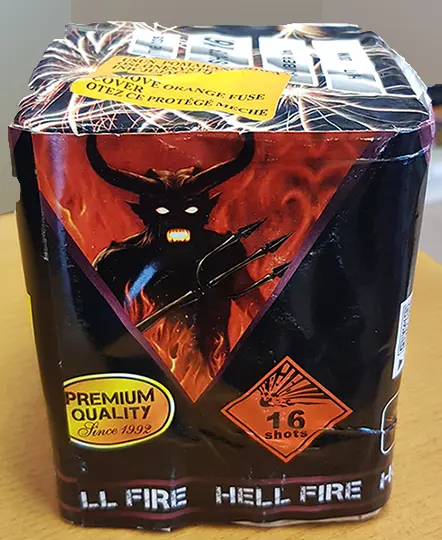 Photo de l’avis officiel: Hell Fire Feux d’artifice — risque: Brûlures