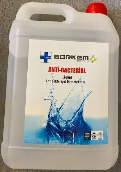 Foto aus der offiziellen Meldung: Borkem Teknoloji Borkem Anti-bacterial Handdesinfektionsmittel — Risiko: Chemikalie & Gesundheitsrisiken/Sonstige