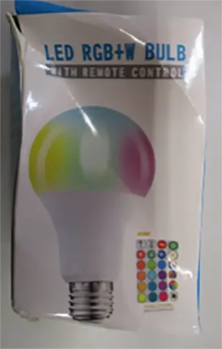 Foto do aviso oficial: ENERG LED RGB+W Bulb with Remote Control Lâmpada LED — risco: Choque elétrico