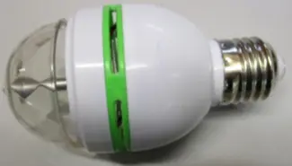 Foto do aviso oficial: Ranpo Lighting LED Rotating Disco Bulb RGB Lâmpada LED — risco: Choque elétrico