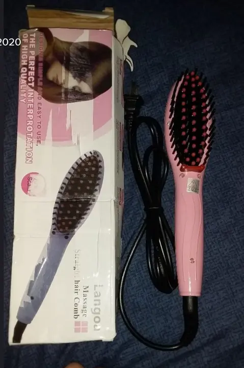 Foto aus der offiziellen Meldung: Langou Massage Straight Hair Comb Elektrische Glättung Haarbürste — Risiko: Verbrennungen & Elektrischer Schlag