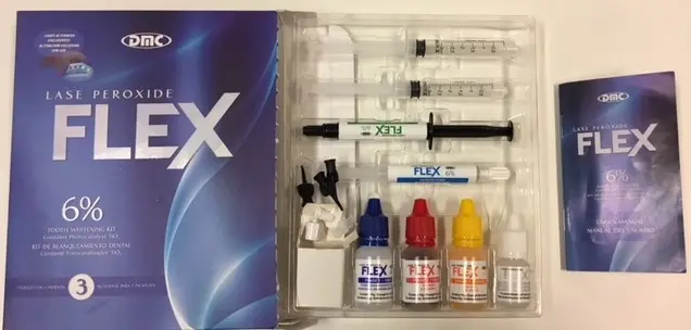 Foto do aviso oficial: DMC Lase Peroxide Flex 6 % Tooth whitening kit Kit de clareamento dos dentes — risco: Químico