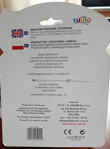 Foto do aviso oficial: tulio Zabawka pluszowa Brinquedo macio — risco: Engasgamento & Ferimentos