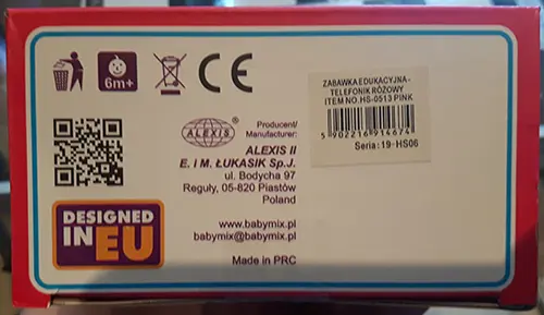 Foto dell’avviso ufficiale: Baby Mix Music phone Telefono giocattolo — rischio: Lesioni uditive