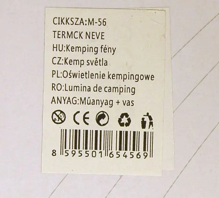 Foto aus der offiziellen Meldung: Super Bright Hand Crank Solar LED Lantern / Kemping fény Tragbare LED-Lampe — Risiko: Verbrennungen & Elektrischer Schlag
