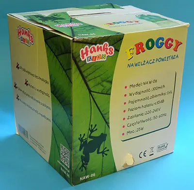 Foto aus der offiziellen Meldung: HanksArt FROGGY NAWILŻACZ POWI- ETRZA Luftbefeuchter — Risiko: Elektrischer Schlag