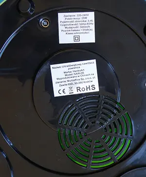 Foto aus der offiziellen Meldung: HanksArt FROGGY NAWILŻACZ POWI- ETRZA Luftbefeuchter — Risiko: Elektrischer Schlag