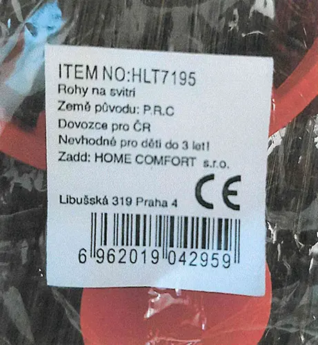Photo de l’avis officiel: Rohy na svitri Bandeau en plastique — risque: Risque chimique & Étouffement