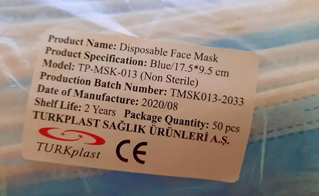 Foto dell’avviso ufficiale: ELMED DISPOSABLE FACE MASKS Maschera filtro particella — rischio: Rischio per la salute / altro