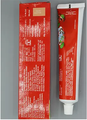 Photo de l’avis officiel: DABUR Red Paste for Teeth and Gums Dentifrice — risque: Risque microbiologique