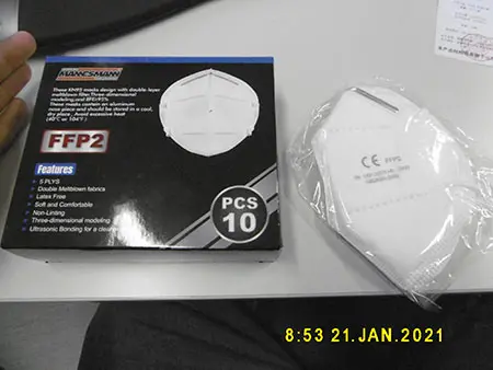 Photo de l’avis officiel: Brüder Mannesmann Masque de filtre à particules — risque: Risque sanitaire/autre