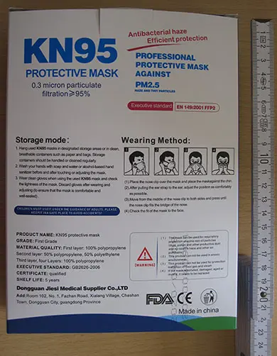 Foto uit de officiële melding: KN95 Protective Mask 4 Layer Protection KN95 Deeltjesfiltermasker — risico: Gezondheidsrisico/overige