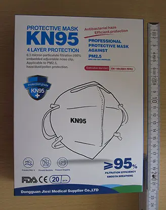 Foto uit de officiële melding: KN95 Protective Mask 4 Layer Protection KN95 Deeltjesfiltermasker — risico: Gezondheidsrisico/overige