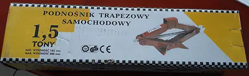Photo de l’avis officiel: Podnosnik trapezowy samochodowy Vérin élévateur à ciseaux — risque: Blessures