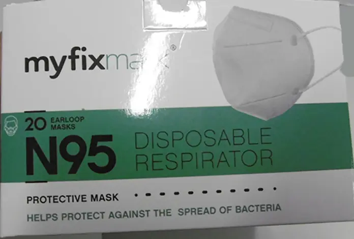 Photo from the official notice: ELIS SHPK, myfixmask N95/FFP2 respirator, N95/FFP2 mask particle filter mask — health risk