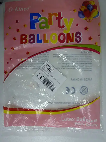 Photo de l’avis officiel: O-Kinee Party Balloons Ballons — risque: Risque chimique