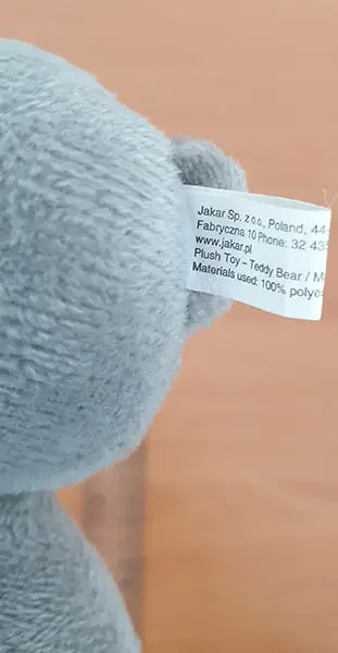 Photo de l’avis officiel: Plush Toy - Teddy Bear Jouet doux — risque: Étouffement