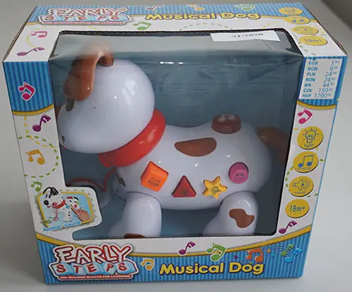 Photo de l’avis officiel: Early Steps Musical Dog Jouet éducatif — risque: Lésions auditives
