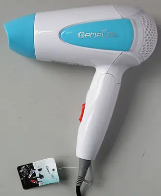Foto do aviso oficial: Gemei FOLDABLE HAIR DRYER Secador de cabelo — risco: Queimaduras & Choque elétrico