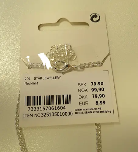 Foto dell’avviso ufficiale: Star Jewellery Halskjede med perler og svane Collana — rischio: Rischio chimico
