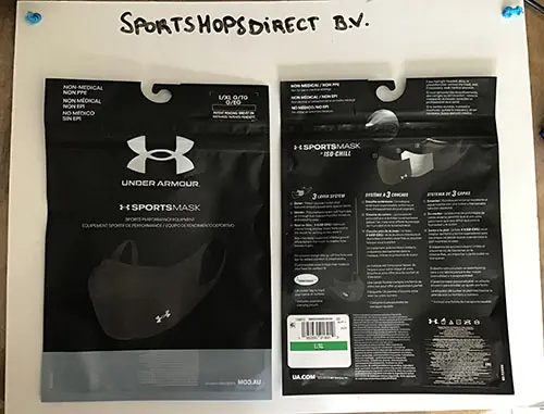 Foto aus der offiziellen Meldung: Under Armour Sportsmask black Gemeinschaftsgesichtsbedeckung — Risiko: Chemikalie