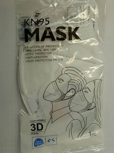 Foto aus der offiziellen Meldung: KN95 mask - respiratory protective face mask Partikelfiltermaske — Risiko: Gesundheitsrisiken/Sonstige
