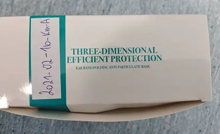 Foto aus der offiziellen Meldung: AND MAGPIE Ear brand folding anti particulate Mask Partikelfiltermaske — Risiko: Gesundheitsrisiken/Sonstige