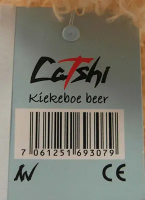 Foto dell’avviso ufficiale: Catchi Kiekeboe Beer NEDERLANDS gesproken Peluche giocattolo — rischio: Ostruzione delle vie aeree