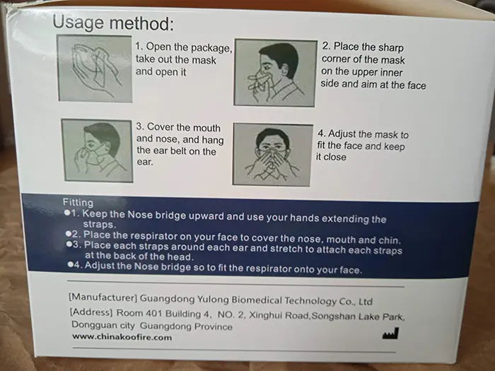Foto uit de officiële melding: Hope and Light TM FFP2 Face Mask KN95 Het masker van het deeltjefilter — risico: Gezondheidsrisico/overige
