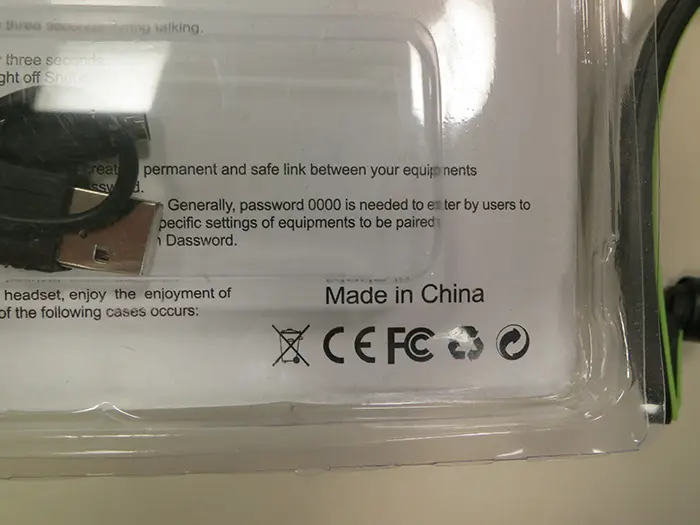 Photo from the official notice: Bluetooth headset til den aktive — environment risk