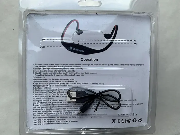 Photo from the official notice: Bluetooth headset til den aktive — environment risk