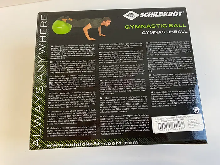 Foto dell’avviso ufficiale: Schildkröt Gymnastikball 65cm Palla da ginnastica — rischio: Rischio chimico