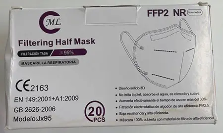 Photo de l’avis officiel: CML, ML Filtering Half Mask Masque filtre à particules — risque: Risque sanitaire/autre