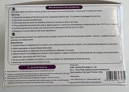 Photo de l’avis officiel: CML, ML Filtering Half Mask Masque filtre à particules — risque: Risque sanitaire/autre