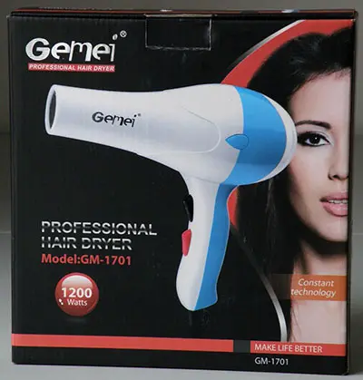 Photo de l’avis officiel: Gemei PROFESSIONAL HAIR DRYER Sèche-cheveux — risque: Brûlures & Choc électrique (A12/00568/21)