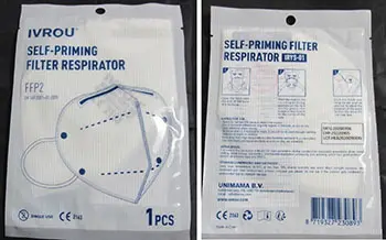 Photo de l’avis officiel: IVROU SELF-PRIMING FILTER RESPIRATOR Masque filtre à particules — risque: Risque sanitaire/autre
